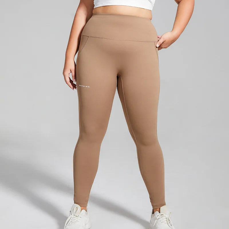 XL-4XL Plus Size Sports Pants Lines Lifting Buttocks Sports Tight Pants Women High Waist Elastic Fitness Running Yoga Pants