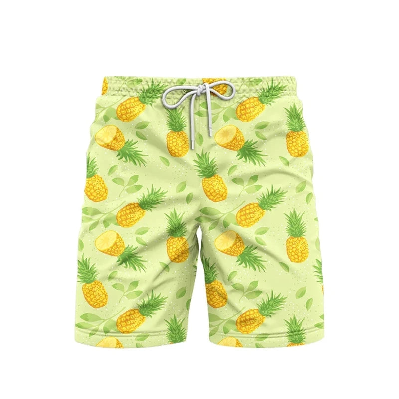 Cartoon Cute Pineapple 3d Printed Shorts For Men & Boys Fruit Watermelon Casual Beach Shorts Quick Dry Fashion Streetwear Short Pants