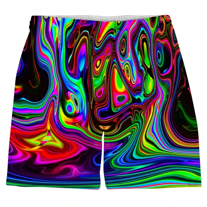 Men's Swimwear Shorts Oil Painting Harajuku 3d Surfing Board Shorts Casual Beach Mens Trunks Masculina Swimsuit Sports Pants 4XL
