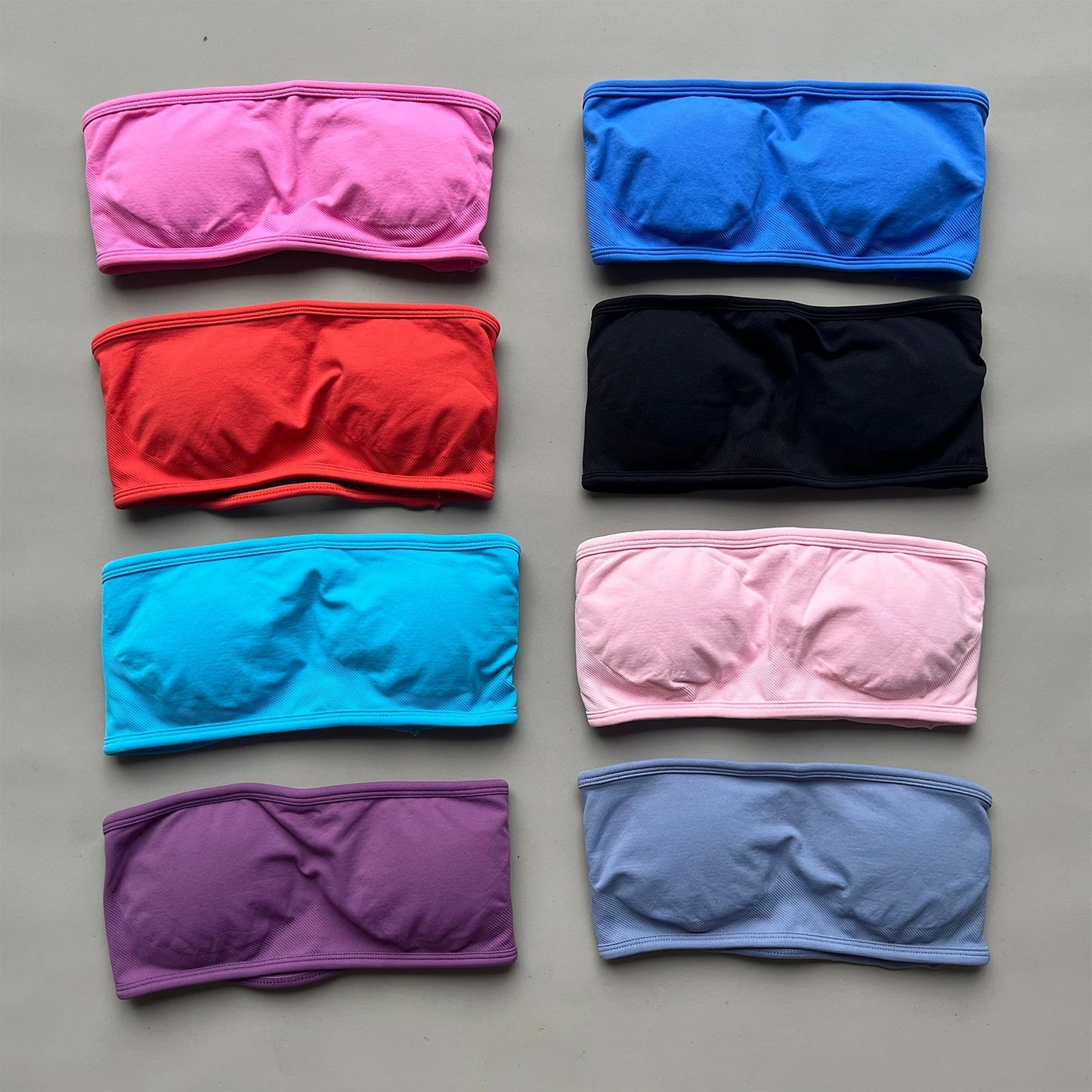 Backless Bandeau Sports Bra Gym Women Top Crop Tube Yoga Tops Halter Sports Seamless Bras Scrunch Workout Yoga Tank