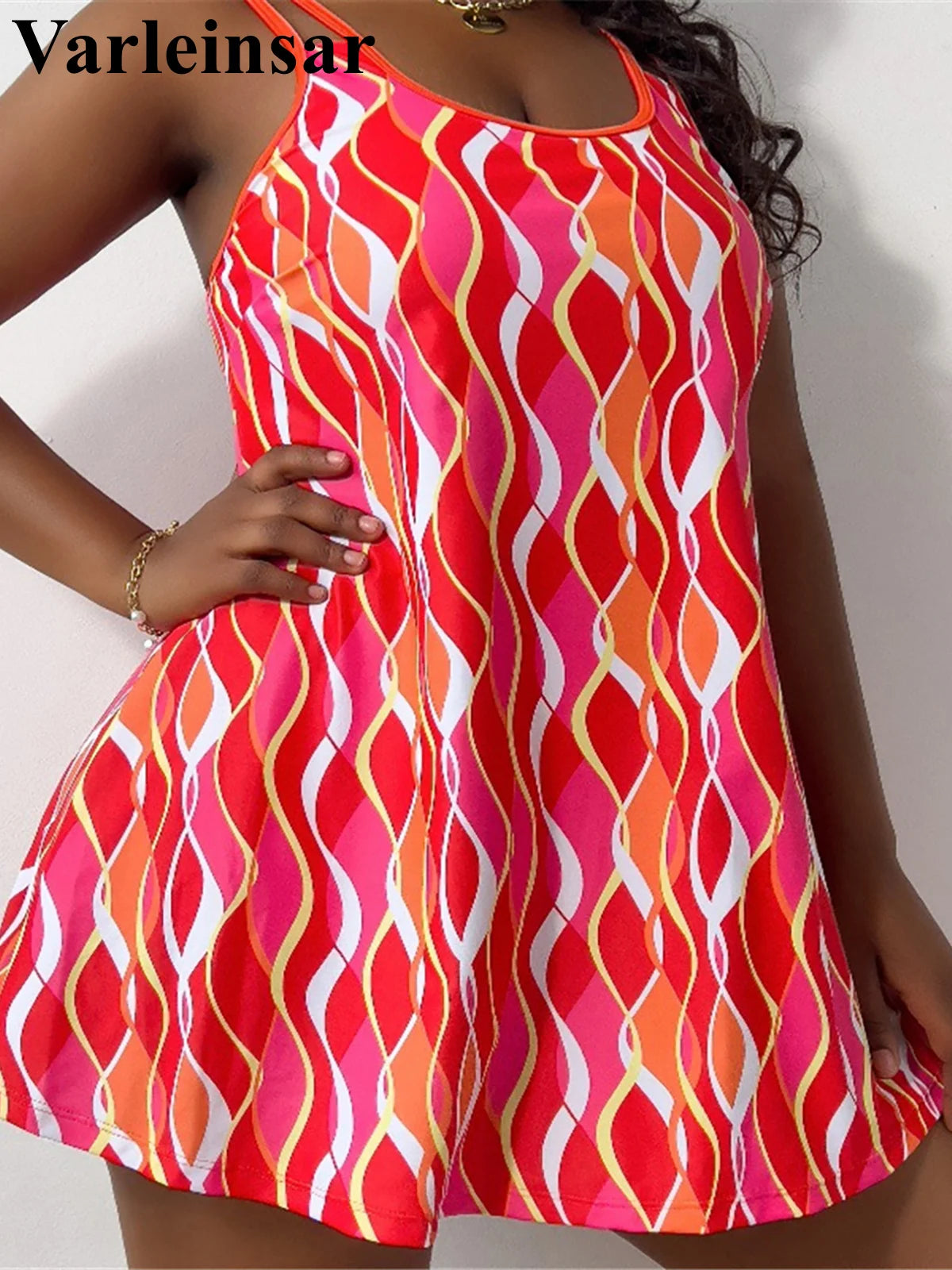 0XL - 4XL Printed Tankini Large Size Swimwear Plus Size Women Swimsuit Female Two-pieces Tankini set Bather Bathing Suit