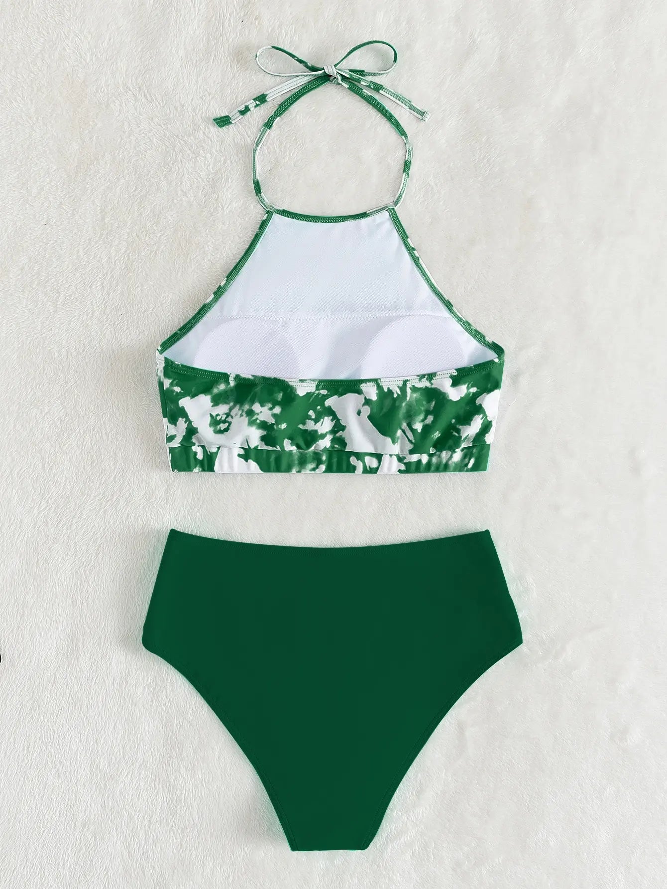 High Waist Bikini Women High Neck Swimsuit Printed Swimwear Female Padded Beachwear Bathers Bathing Swimming Swim Suit