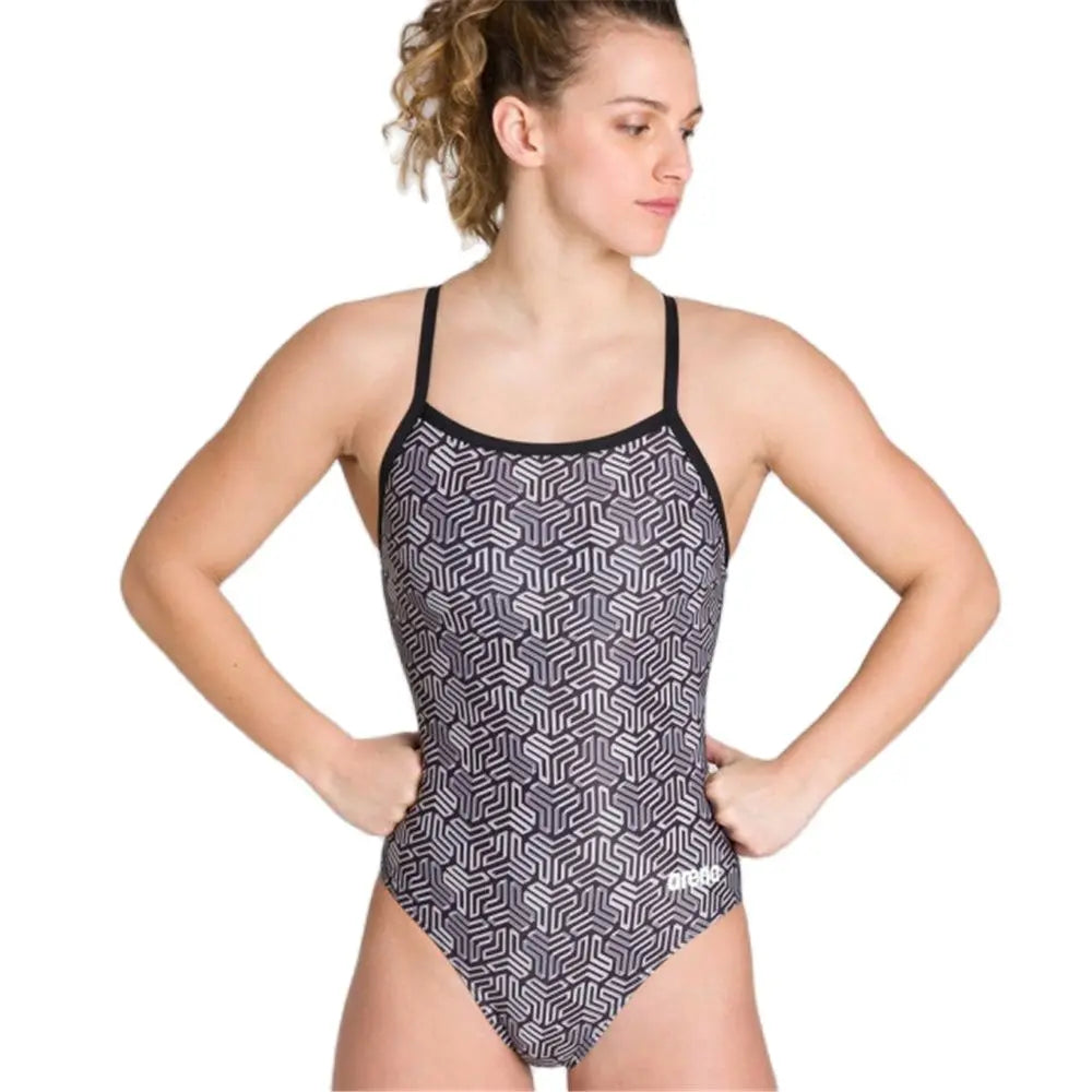 Women's One Piece Strap Back Swimsuit Suit Training Triathlon Swimming Run Tights Swimwear Beach Wear Maillot De Bain Femme
