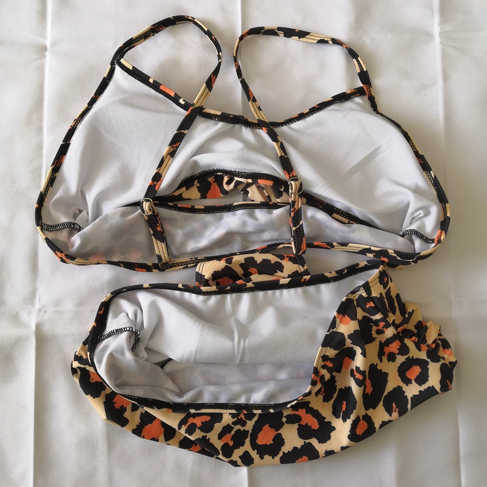 Bikini Two Piece Suit Cross Front Slim High Waisted Bottom Solid/Print Breathable Quick Drying Beachwear