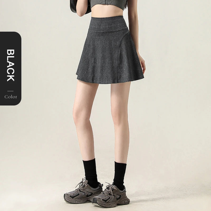 Short Jeans Skirt Women Thin Breathable Sports Fitness Badminton Skirt High Waist Shorts Skirt