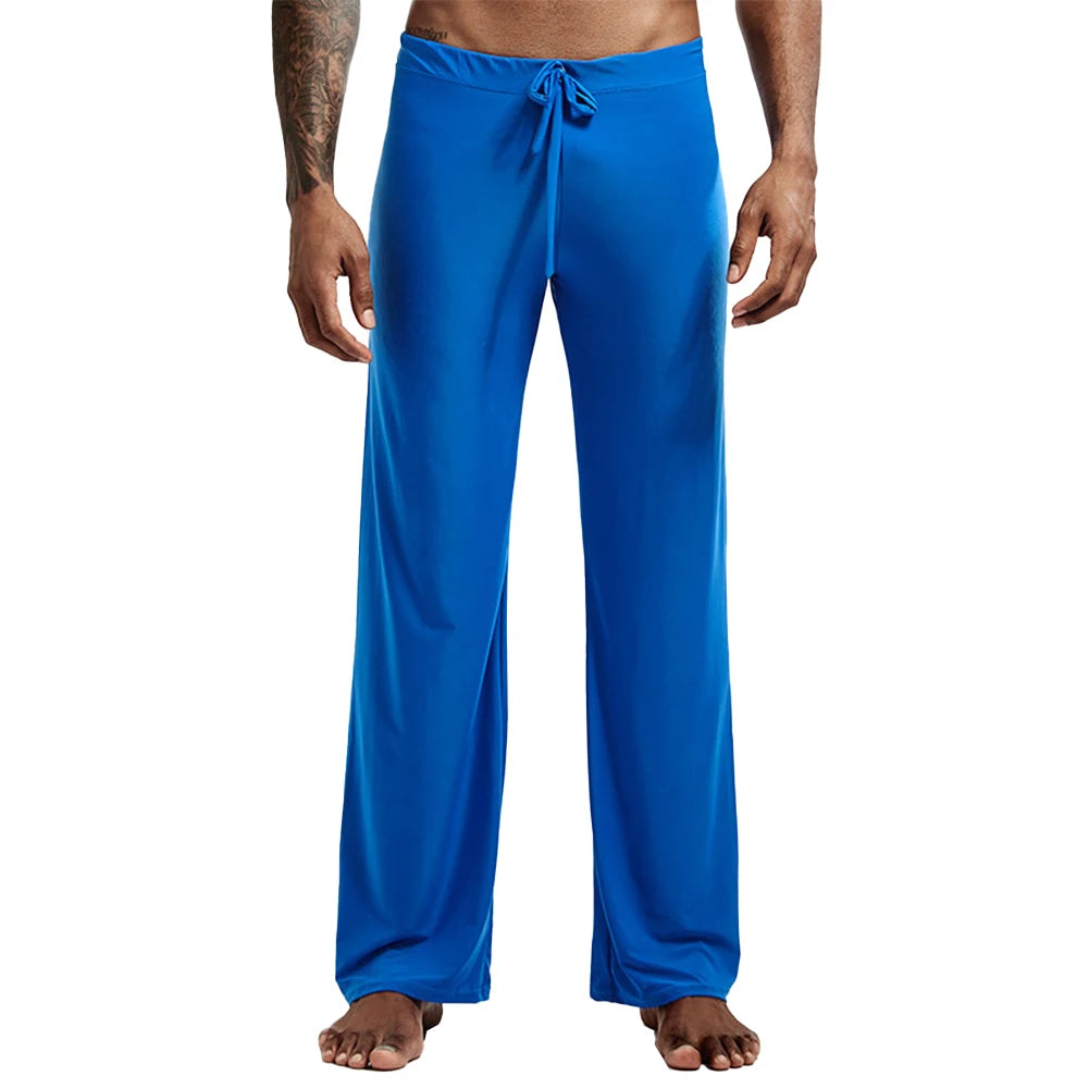 Casual Men's Yoga Drawstring Elastic Pants Sports Gym Active Wide Leg Solid Color Baggy Sweatpants Jogger Pant Trousers Clothing