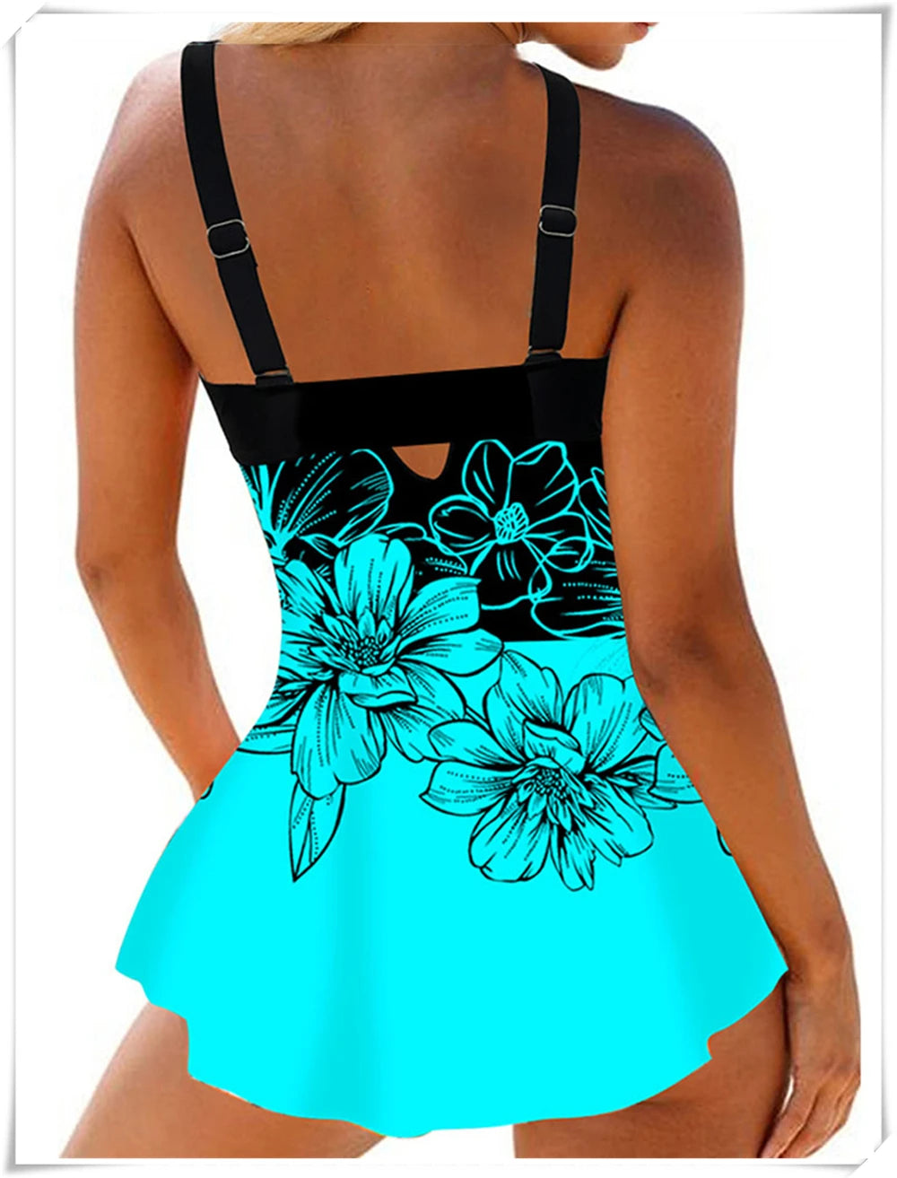 Floral Printed Tankini Two Piece Swimsuit Women Strap Swimwear Female Sports Summer Shorts Bathing Swimming Suit Beachwear