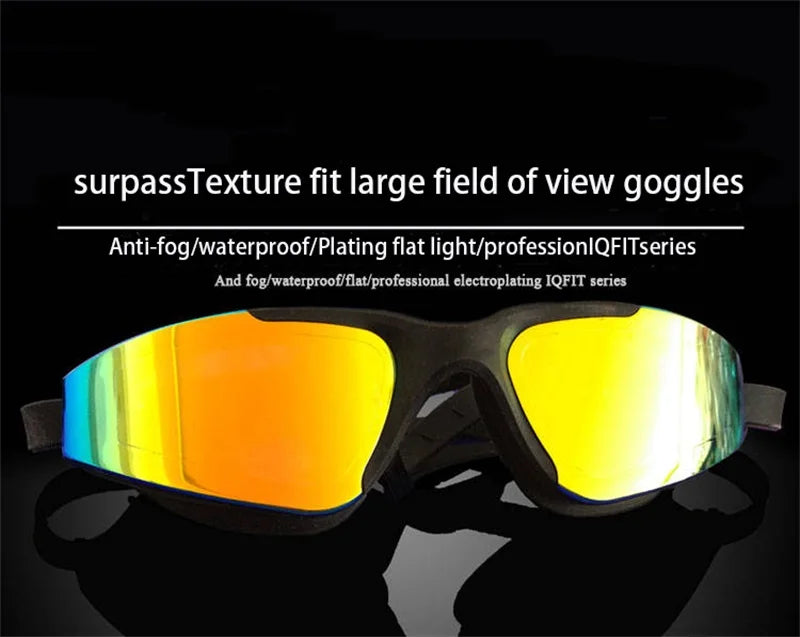 Professional Swimming Goggles for Men and Women, Silicone Anti-Fog, UV Adjustable, Multicolor Swimming Glasses with Earplug
