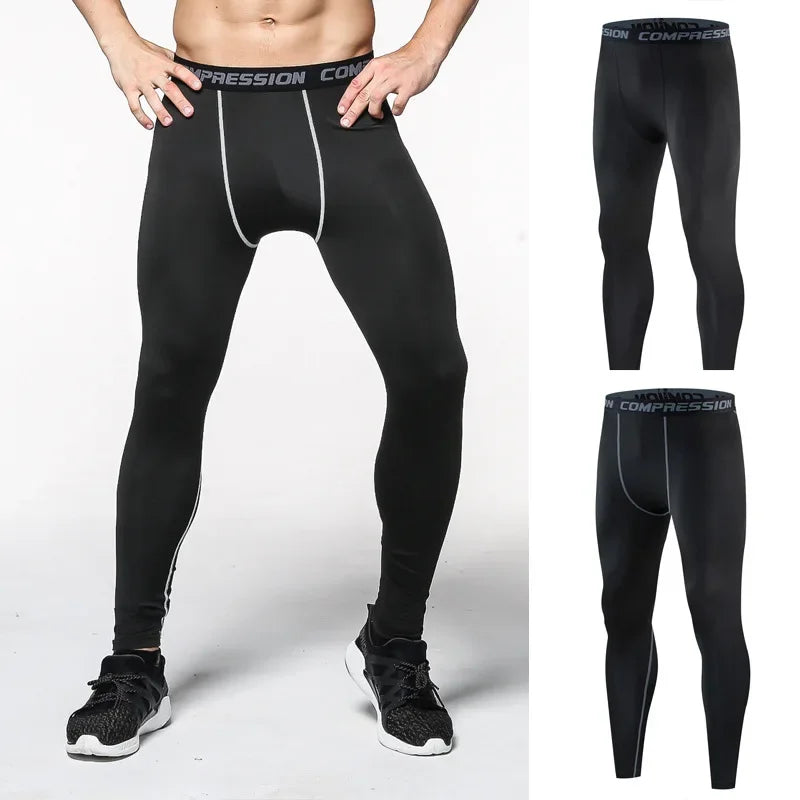 PRO Men's Sports Basketball Leggings High Elasticity Quick Drying Fitness Running Compression Training Gym Pants