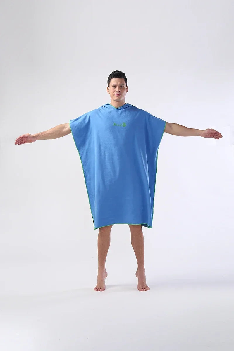 Quick-drying Changing Robe Quick Dry Bathrobe Hooded Absorbent Bath Towel Swimming & Fitness Super Absorbent Bathrobe