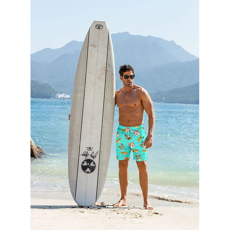 Paint & Animals Design Beach Shorts Pants Swimsuit Tropical 2023 Summer Casual Mens Swim Trunks 3D Print Board Shorts Cool Ice Shorts Pants