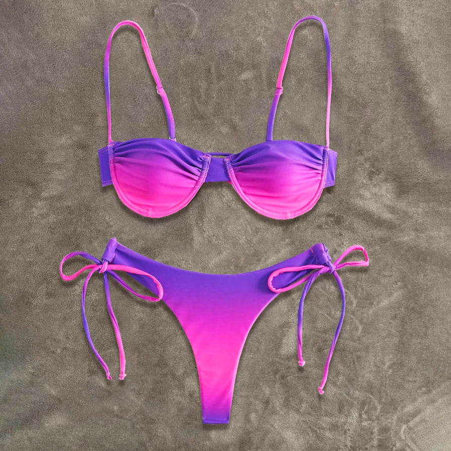 Push Up Bikinis Swimsuit Women Swimwear Micro Bikini Set Low Waisted Swim Suit Patchwork Beachwear Brazilian Biquini Female