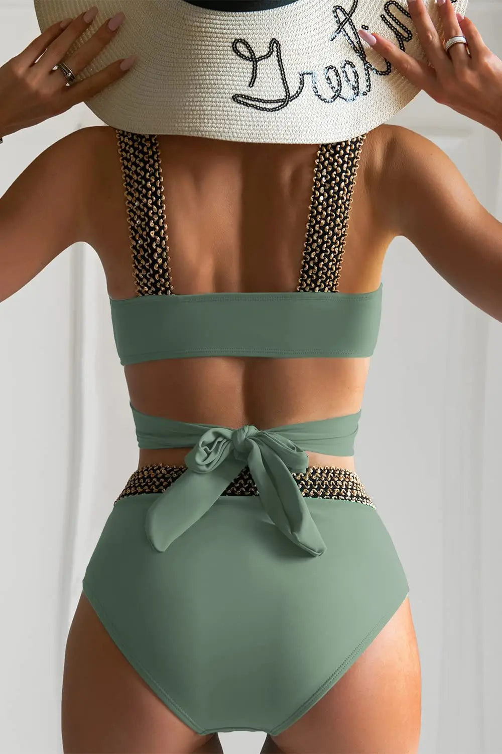 Cross High Waist Bikinis Women Black Swimwear Solid Swimsuit Female Beachwear Summer Bathers Bathing Suit Swimming