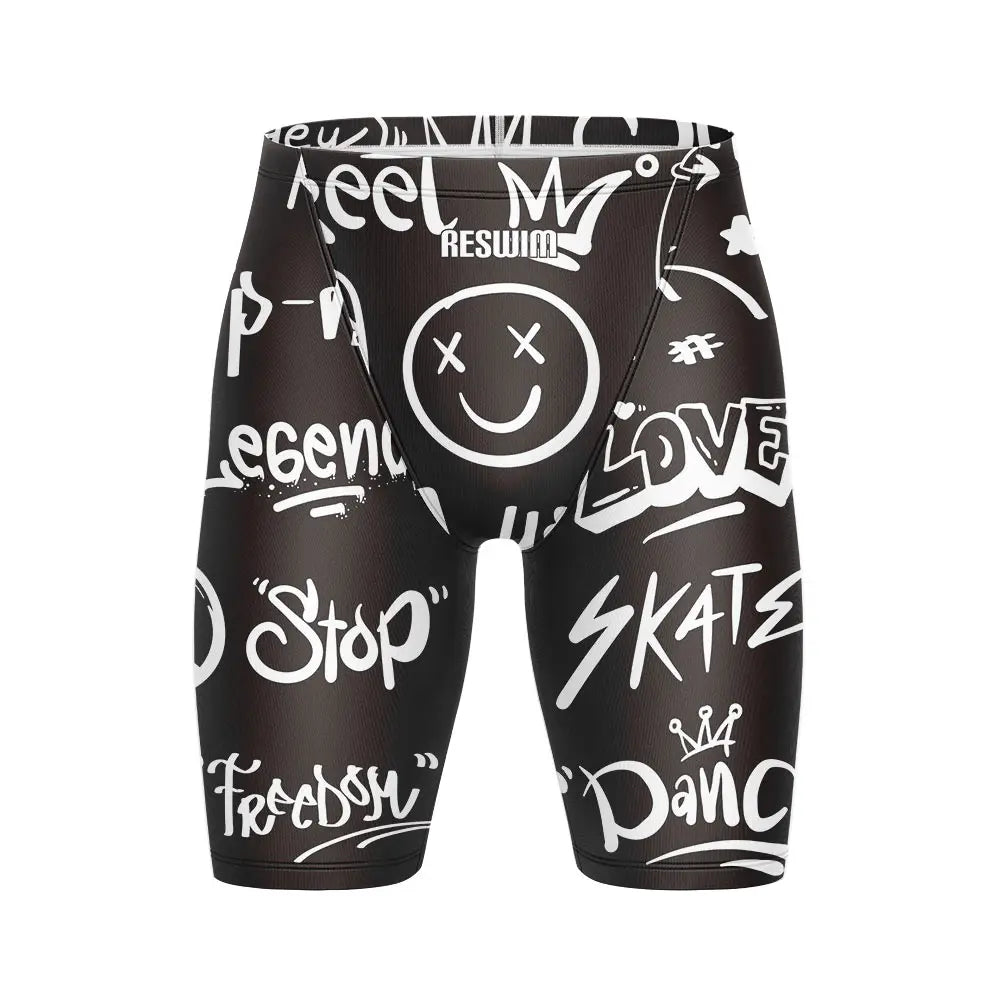 Men's Swim Jammer Athletic Practice Knee-Length Swimsuit Shorts Beach Tights Shorts Swim Pool Pants Swimming Trunks Swimwear