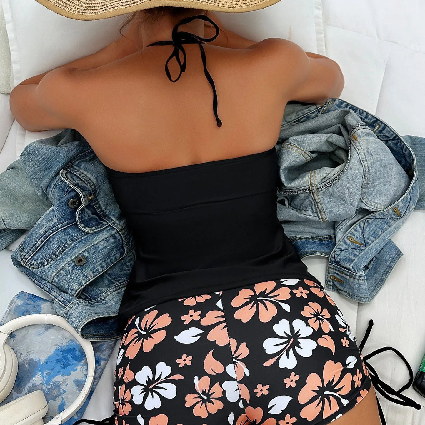 Two Piece Womens Tankini Swimsuits Tankini Bathing Suit Tops With Shorts Swimwear High Elastic Swimwear