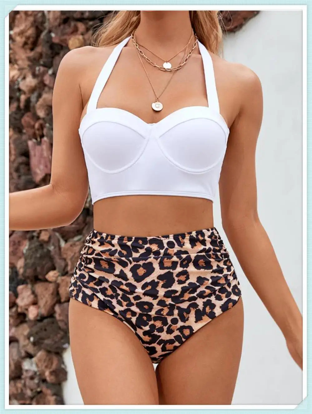 Push Up Swimsuit Women High Waist Bikini Set Butterfly Print Swimwear Female Padded Bathing Suit Swimming Beachwear Summer