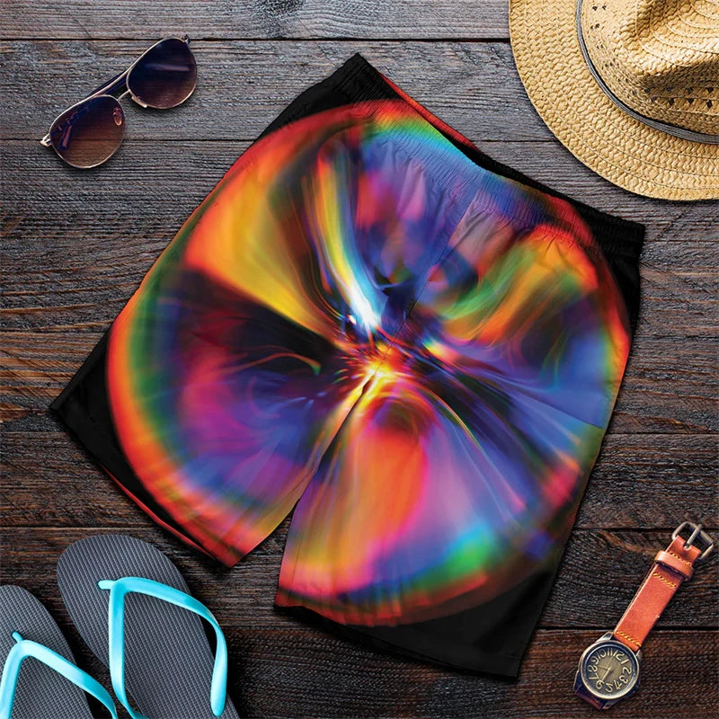 Colorful Bubbles Harajuku 3D Print Surfing Board Shorts Cool Summer Street Hip Hop Swim Trunks For Men Travel Beach Shorts