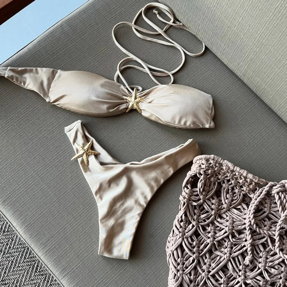 Micro Bikini Women Swimsuit Push Up Swimwear Bikini Set Brazilian Biquini Female Swimming Suit Starfish Beachwear