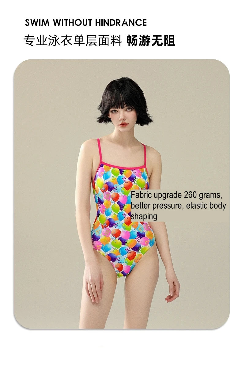 5 Designs Women Professional One-Piece Swimsuit Swimwear
