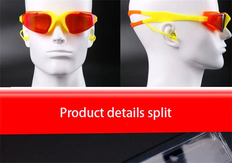 Professional Swimming Goggles for Men and Women, Silicone Anti-Fog, UV Adjustable, Multicolor Swimming Glasses with Earplug