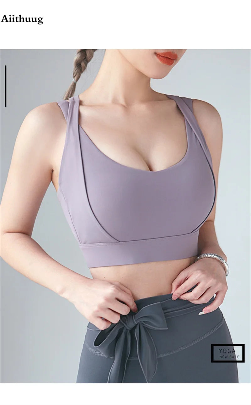 Aiithuug Bounce Control Bra Sports Bras Push Up Women Yoga Bras Push Up Sports Bras Fitness Crop Tops Gym Workout Active Wear