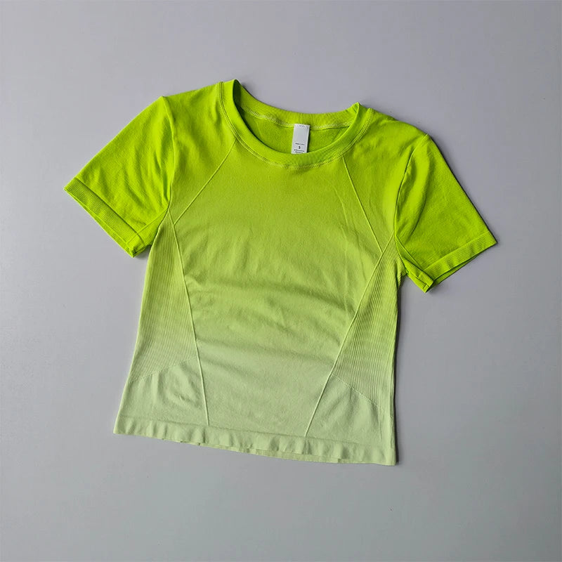 Yoga Top Light Fitting Elastic Quick Drying Sports T-shirt for Women's Fitness Short Sleeved Summer Thin Style