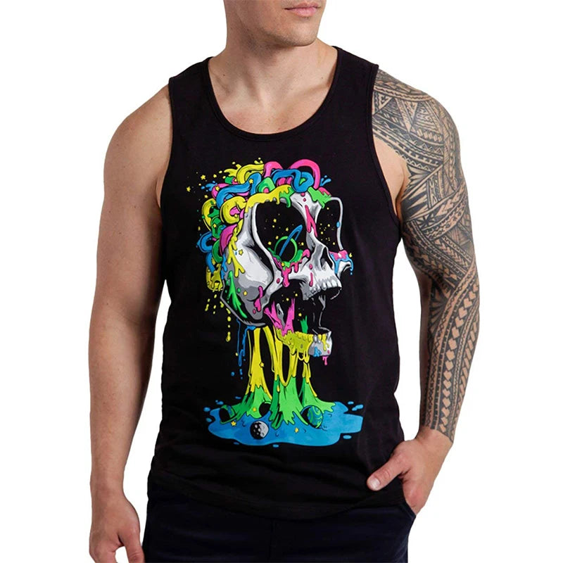 3D Universe Starry Printed Tank Top Gym Clothing Men Summer Streetwear Basketball Vest Quick Drying Sleeveless T-Shirt y2k Tops