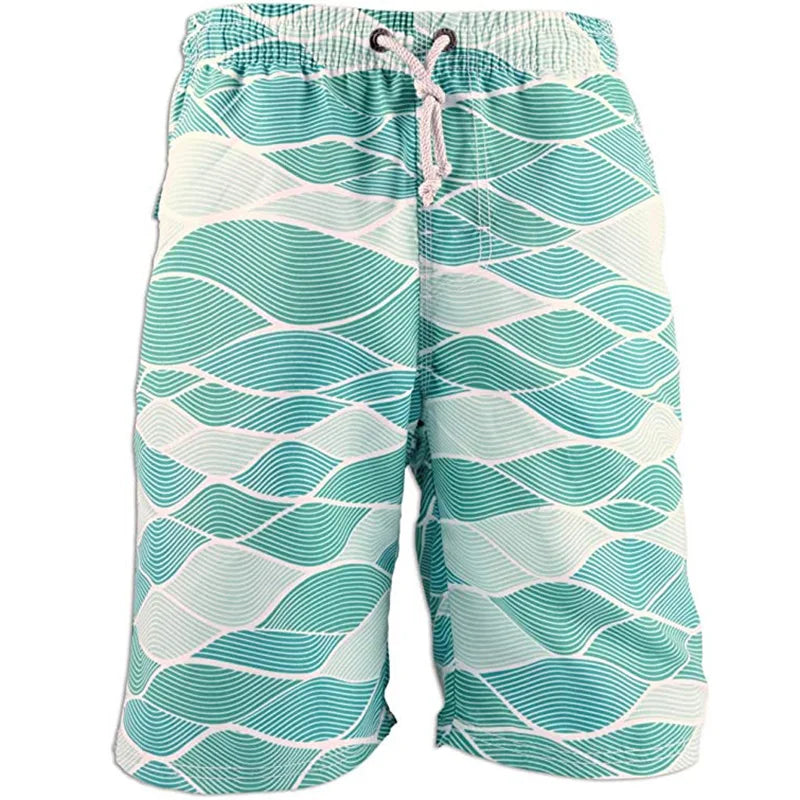 Blue Coloured Men Board Shorts Summer Quick Dry Beach Shorts Swimsuit Fashion Swim Trunks 3D Printed Bermuda Surf Shorts