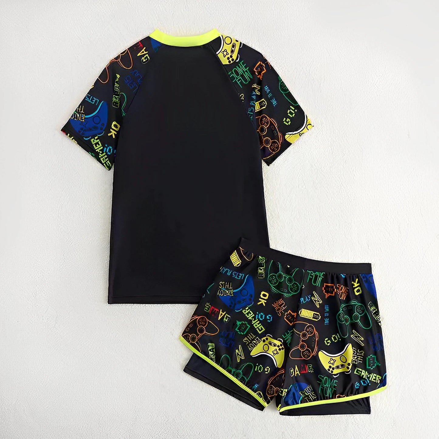 Boys Swimsuit Two Pieces Kids Swimwear With Shorts Printed Children's Bathers Bathing Swimming Swim Suit Summer Beachwear