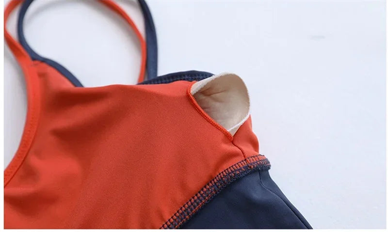 PofyBofy Womens Scoop Neck Longline Sports Bra - U Back Adjustable Straps Workout Crop Tank Top 2 in 1 Longline Workout Yoga Bra