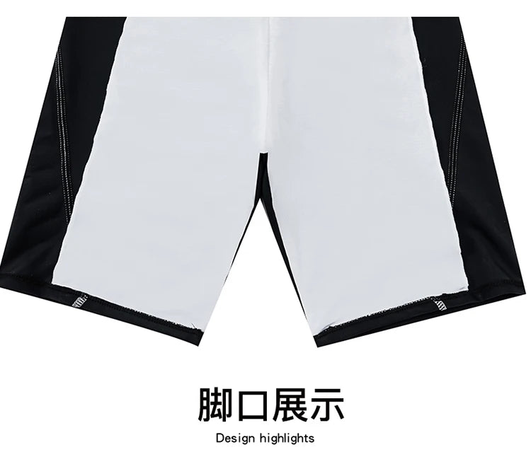 Boy Swimwear Short Shirt Two Piece Short Sleeve Solid Patchwork Teenager Children Kids Swimming Beach Wear 2024 9-16 years