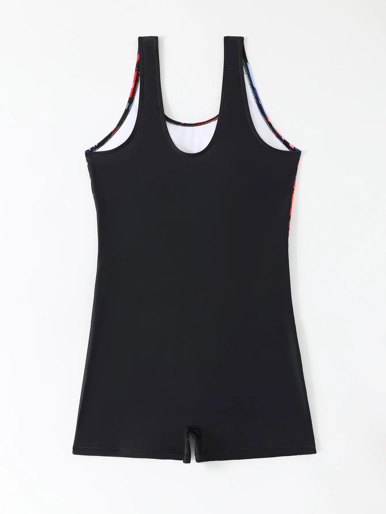 Women One-piece Sports Swimwear Sport Swimsuit Blue Print Athletic Boyleg Swimwear Open Back Beach Wear Fitness Bathing Suits