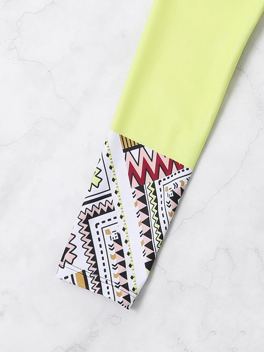 Print Swimsuit Women Two Pieces Surfing High Waist Shorts Swimwear Female Beachwear Bathers Bathing Swimming Swim Suit