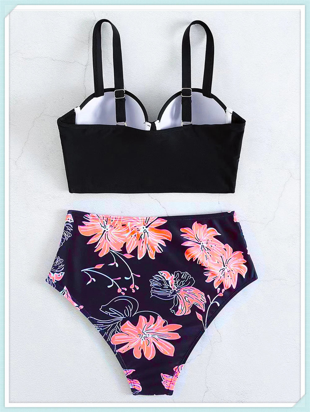 Push Up Swimsuit Women High Waist Bikini Set Butterfly Print Swimwear Female Padded Bathing Suit Swimming Beachwear Summer