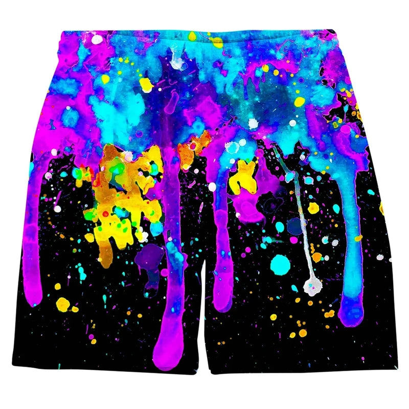 Men's Swimwear Shorts Oil Painting Harajuku 3d Surfing Board Shorts Casual Beach Mens Trunks Masculina Swimsuit Sports Pants 4XL