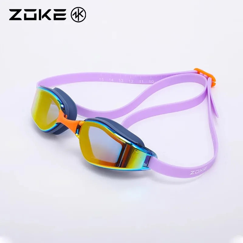 Professional Swim Goggles For Competition Zoke Electroplated Anti-Fog Swimming Goggles High-Definition Lenses With Clear Vision