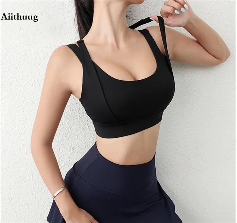 Aiithuug Bounce Control Bra Sports Bras Push Up Women Yoga Bras Push Up Sports Bras Fitness Crop Tops Gym Workout Active Wear