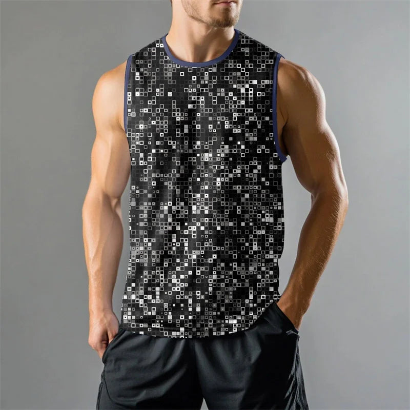 Fashion 3D Printed Graphic Summer Vest For Men Casual Street Star Graphic Loose Sleeveless Tee Gym Fitness Pullover Top 2025