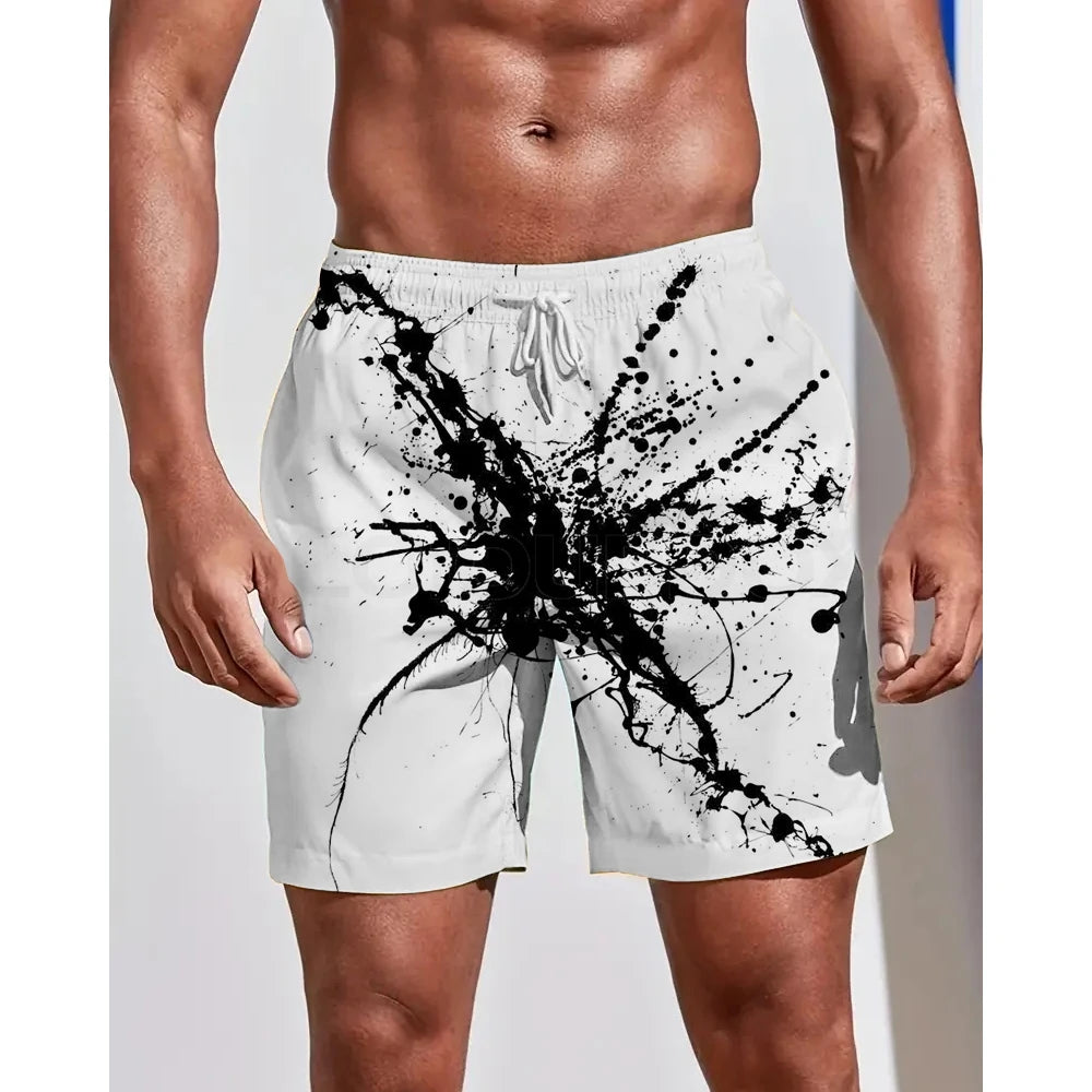 Summer Seasons Rendering Shorts Graffiti 3D Printing Men's Beach Pants Swimming Comfortable Quick Drying Fashion Youth Loose Men