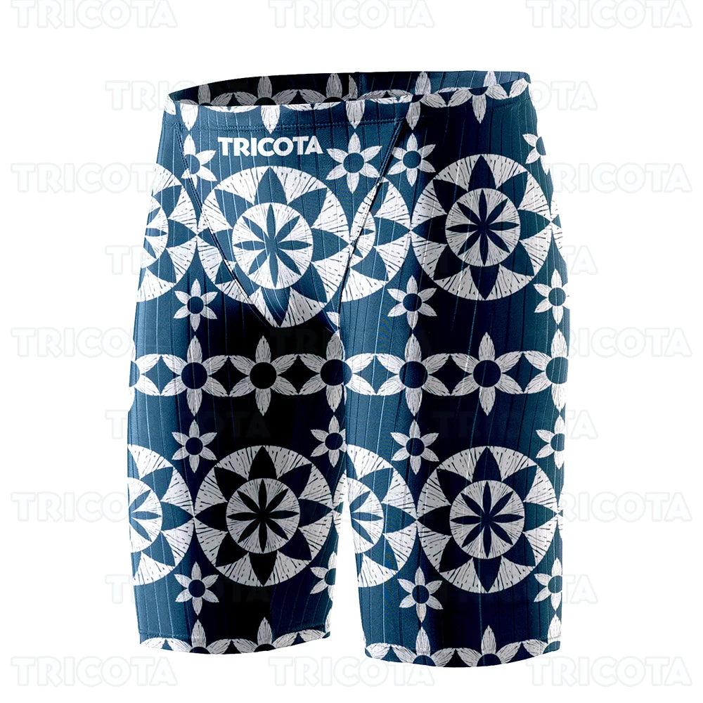 Summer Men Jammer Swimming Trunks Endurance Athletic Training Swim Shorts Outdoor Beach Quick Dry Tight Jammers Surfing Trunks