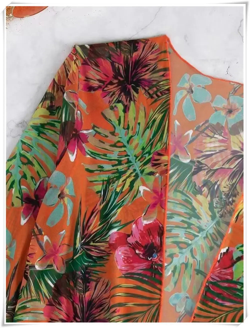 3 Piece Bikini Set Women Cover Up Swimwear Female Tropical Printed Swimsuit Push Up Beachwear Long Sleeve Bathing Suit