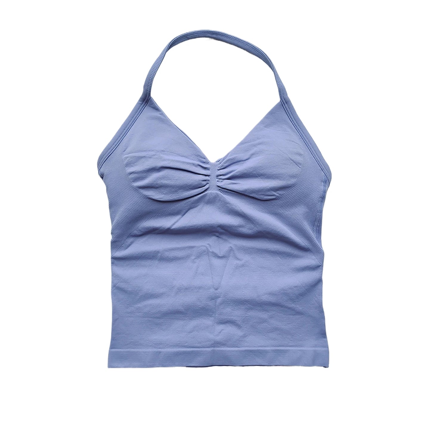 Longline Strappy Gym Top Backless Gym Clothes Women Scrunch Built-in Bra With Removable Cups Yoga Tank Tops