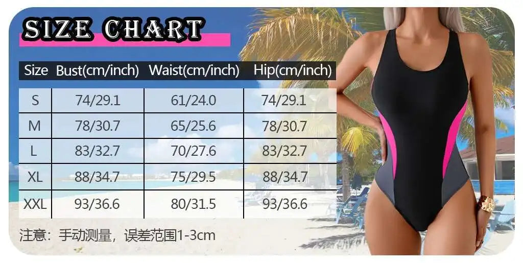 Patchwork Women Swimsuits Closed One-Piece Swimwear Sports Swimming Wear Bodysuit Bathing Suits Beachwear Pool Bather