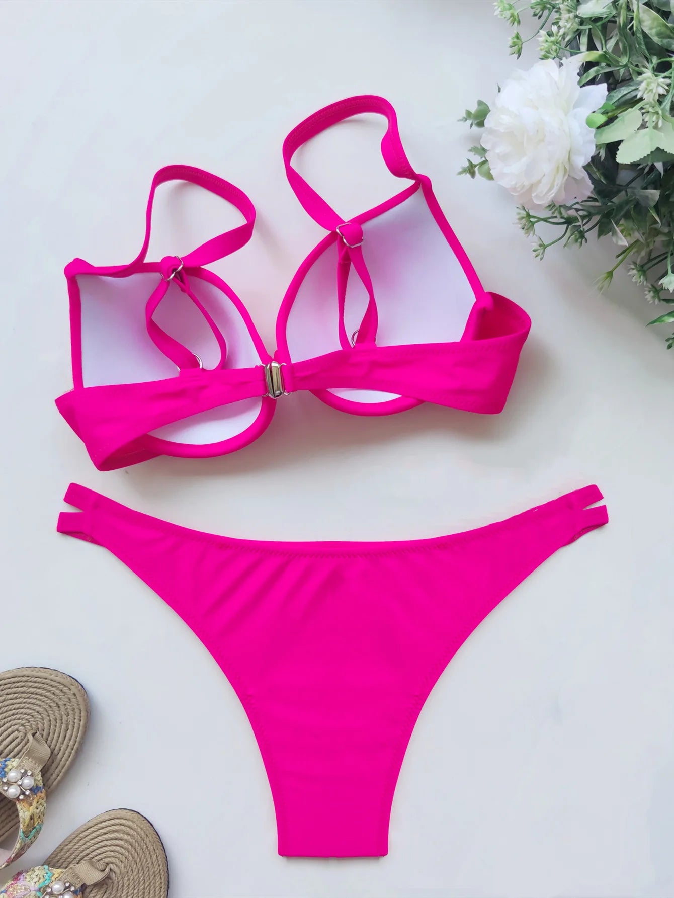 push up bikinis sets two pieces solid thong swimsuit bikini swimsuit Swimwear Biquini