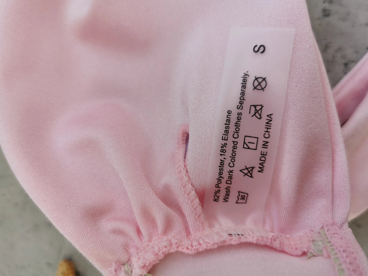Women's Pink Twist-Front Bandeau Micro Bikini Set