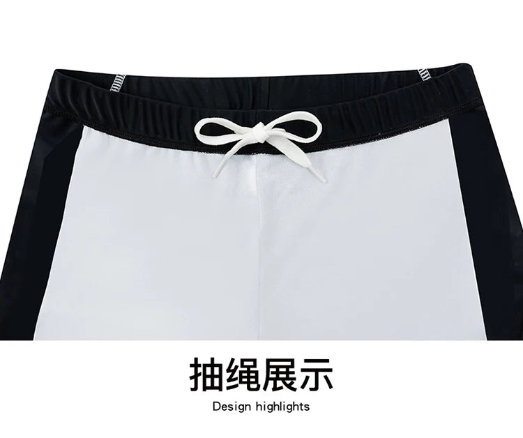 Boy Swimwear Short Shirt Two Piece Short Sleeve Solid Patchwork Teenager Children Kids Swimming Beach Wear 2024 9-16 years
