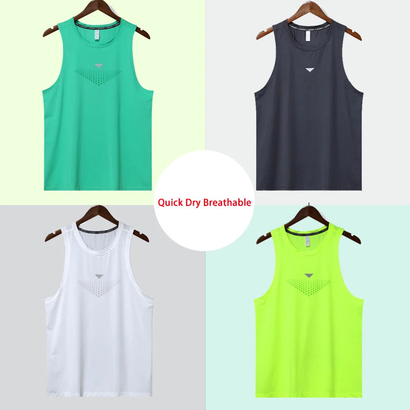 (M-3XL)Men Quick Dry Running Sport Vest Loose Fit Basketball Vest Plus Size Gym Singlets Fitness Tops Workout Sleeveless Shirt