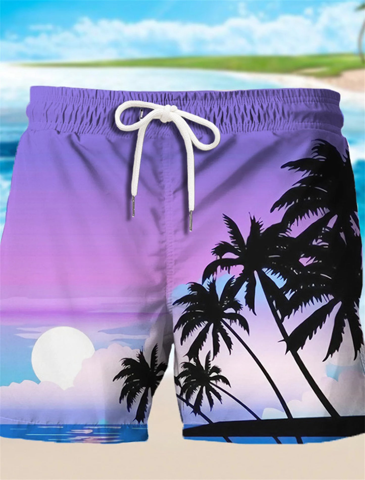 Ocean Fish Graphic Printed Men's Swim Board Shorts Hawaiian Boho Casual Summer Beach Swimming Shorts Breathable Shorts for Man