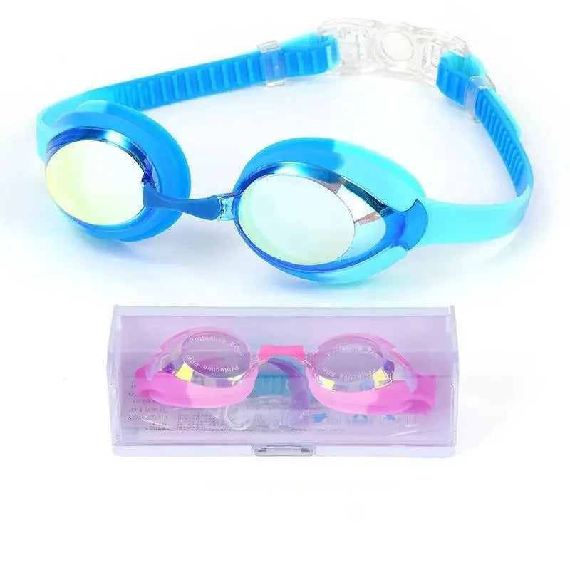 Children's Swim Goggles Electroplating High Definition Anti-fog Waterproof Comfortable Block Bright Light Vision Large Goggles