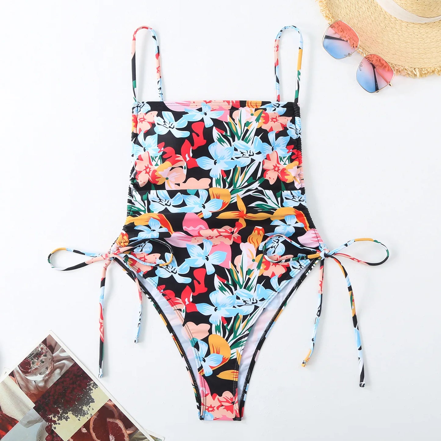 Tropical Plants Paisley Print One Piece Swimsuit Women Beachwear Vintage Design Bathing Suit Swimwear